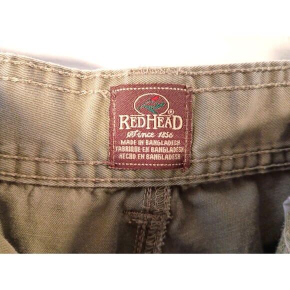 Redhead Cargo Pants Men's 32x30 Olive Army Green Straight Wide Leg Casual Gorp - Picture 3 of 16
